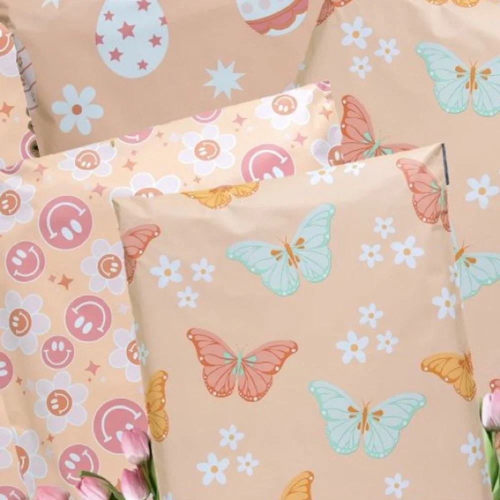 Smiles in Pink Poly Mailers 10x13 Pack of 25